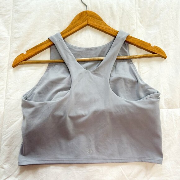 Athleta Conscious Crop Tank Top Sports Bra Medium Muted Lilac Purple Size Medium - Picture 7 of 8